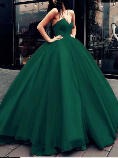 Beautiful Back Elegant  Formal Evening Dress Strapless Sleeveless Floor Length Tulle with Sleek Pleats Tier