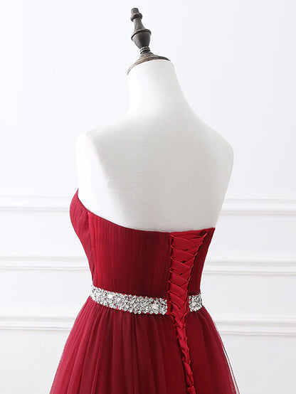 Elegant Quinceanera Prom Valentine's Day Dress Strapless Sleeveless   Satin with Crystals